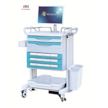 Hospital ABS Medical Emergency Trolley 4 wheels Cart for Hospital use